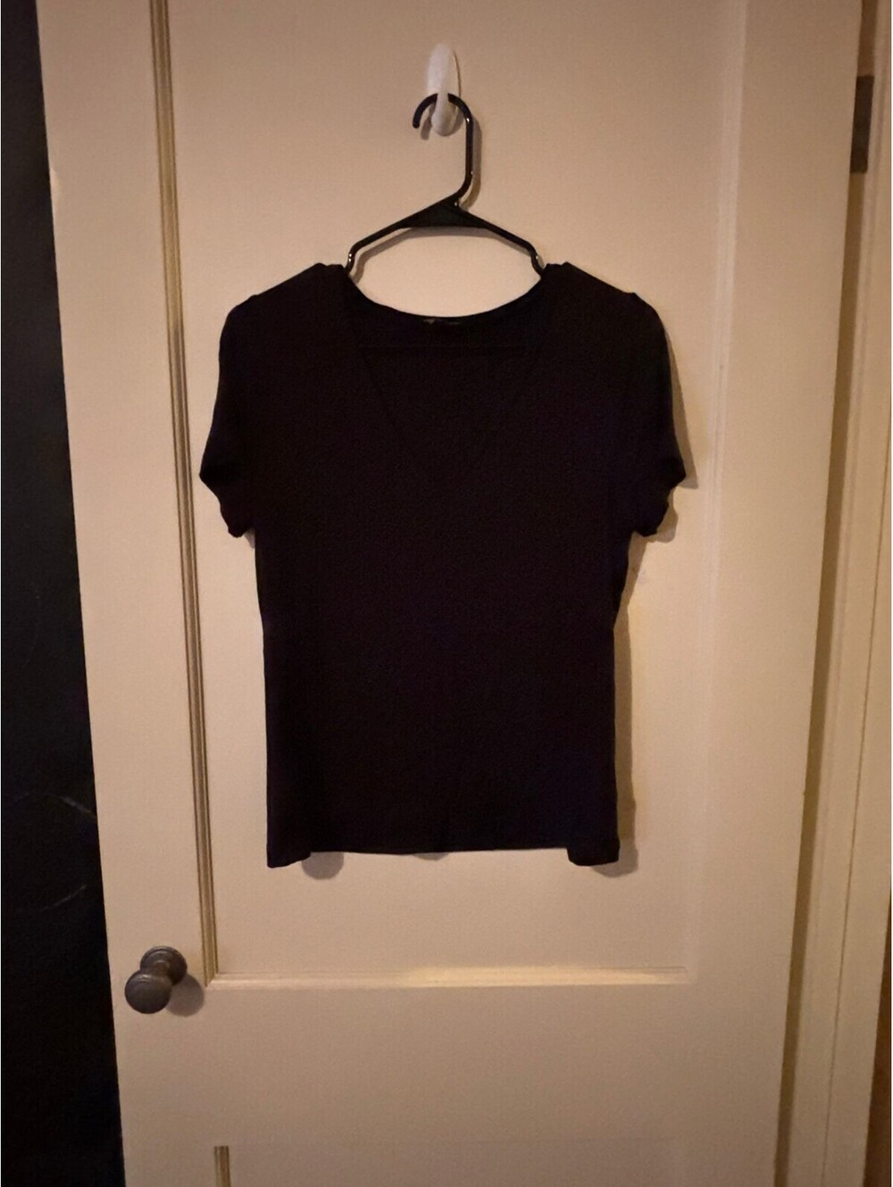 Express Fitted Black Short Sleeve Shirt